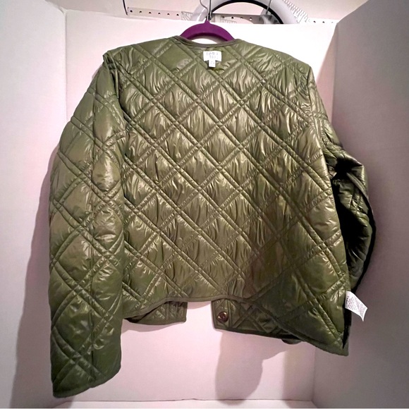 Women’s Quilted Long Sleeve Jacket, Time and Tru, Green, Size XL (16-18) - Picture 6 of 8